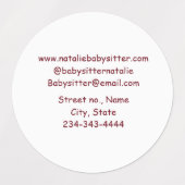 ベビーシッターの子供デイケアnanny追加の名前詳細q ラベル (デザイン2)