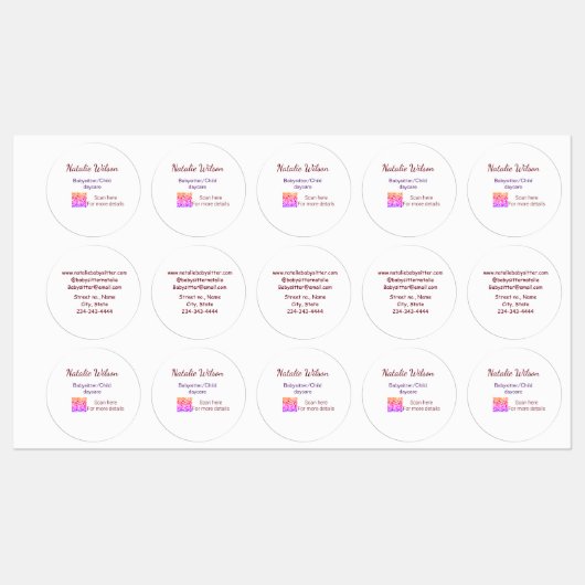 ベビーシッターの子供デイケアnanny追加の名前詳細q ラベル (シート)