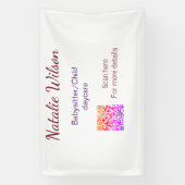 ベビーシッターの子供デイケアnanny追加の名前詳細q 横断幕 (縦)