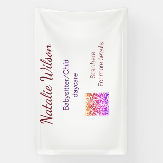 ベビーシッターの子供デイケアnanny追加の名前詳細q 横断幕 (縦)