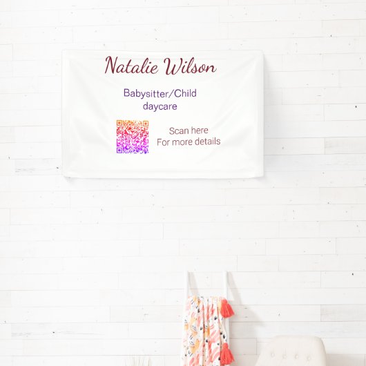 ベビーシッターの子供デイケアnanny追加の名前詳細q 横断幕 (インサイチュ)