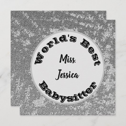 ベビーシッターの感謝マーリーシルバーありがとう (正面/裏面)