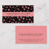 ベビーシッターの気に子型 |ブラック&ピンク 名刺 (正面/裏面)