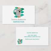 ベビーシッターの水彩画のコアラの育児の提供者 名刺 (正面/裏面)