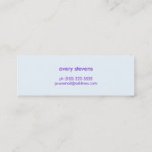 ベビーシッターまたはナニー、かわいい、ターコイズ、ブルー2 スキニー名刺 (裏面)