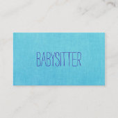 ベビーシッターまたはナニー、かわいい、ターコイズ、ブルー 名刺 (正面)