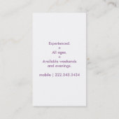 ベビーシッターま気にたはデイビジネスカード 名刺 (裏面)