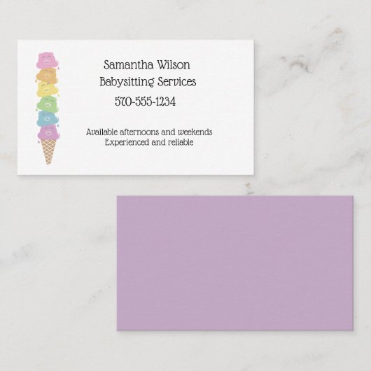 ベビーシッターをしているかわいいくま育児の名刺 名刺 (正面/裏面)