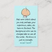 ベビーシッターをするか、または育児のカスタムな名刺 名刺 (裏面)