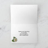 ベビーシッターをすることをバラありがとう サンキューカード (内部)