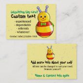 ベビーシッターをするデイケアの育児の名刺 名刺 (正面/裏面)