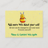 ベビーシッターをするデイケアの育児の名刺 名刺 (裏面)