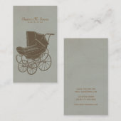 ベビーシッターをするヴィンテージの乳母車のシンプルのモダン 名刺 (正面/裏面)