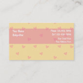 ベビーシッターをする名刺 名刺 (裏面)