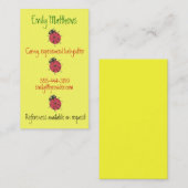 ベビーシッターをする名刺-小さいてんとう虫 名刺 (正面/裏面)