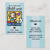 ベビーシッターをする育児の乳母の託児所2 名刺 (正面/裏面)