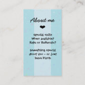 ベビーシッターをする育児の乳母の託児所2 名刺 (裏面)