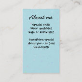 ベビーシッターをする育児の乳母の託児所 名刺 (裏面)