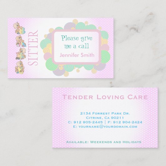 ベビーシッターサービス 名刺 (正面/裏面)
