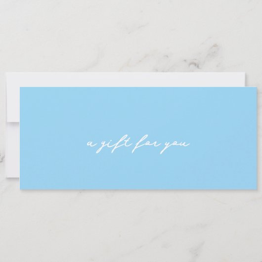 ベビーシッターサービス 青 ギフト券 招待状 (裏面)