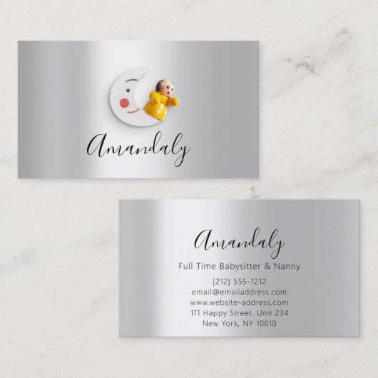 ベビーシッターナニープロフェッショナルチャイルドデイサービスオーペア 名刺 (正面/裏面)