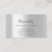 ベビーシッターナニープロフェッショナルチャイルドデイサービスオーペア 名刺 (裏面)