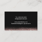 ベビーシッターバラ金ゴールドグリッター足ナニー 名刺 (裏面)