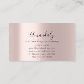 ベビーシッタープロフェッショナルチャイルドデイケア足 名刺 (裏面)