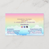 ベビーシッタープロフェッショナルビジネス | かわいい虹 名刺 (裏面)