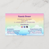 ベビーシッタープロフェッショナルビジネス | かわいい虹 名刺 (裏面)