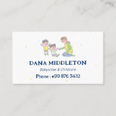 ベビーシッタープロフェッショナルビジネス | ネイビーホワイト 名刺 (正面)