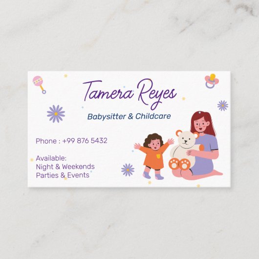 ベビーシッタープロフェッショナルビジネス | 乳母育児 名刺 (正面)