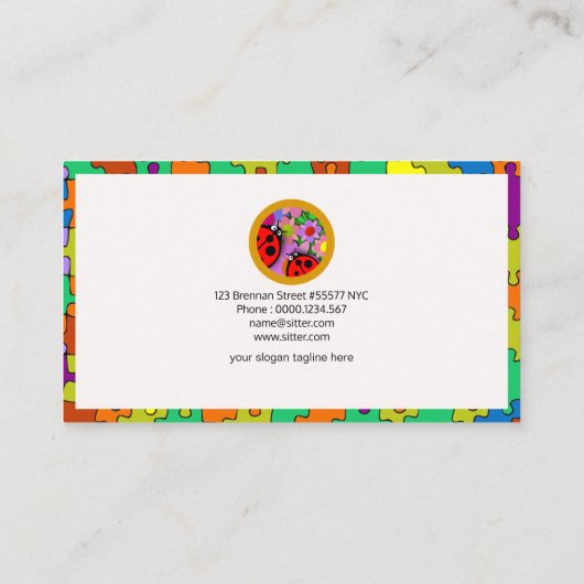 ベビーシッターマグニフィセントジグソーパズル 名刺 (裏面)