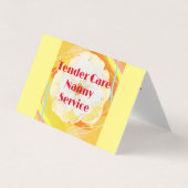 ベビーシッターモダンナニーイエロー&ホワイトローズ 名刺 (正面)