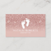 ベビーシッターモダンナニーバラグラデーション金ゴールド 名刺 (正面)