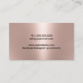 ベビーシッターモダンバラ金ゴールドシルバー足ナニー 名刺 (裏面)