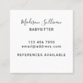 ベビーシッターレインボーカラーズスクエアビジネスカード スクエア名刺 (裏面)