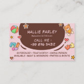 ベビーシッター事業 | かわいいチョコレートシール 名刺 (正面)