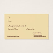 ベビーシッター保育所ギフトカード (裏面)