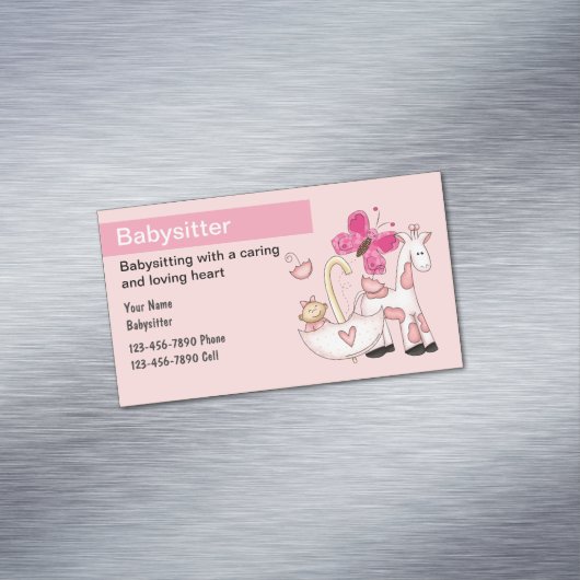 ベビーシッター冷凍機磁気ビジネスカード マグネット名刺 (インサイチュ)