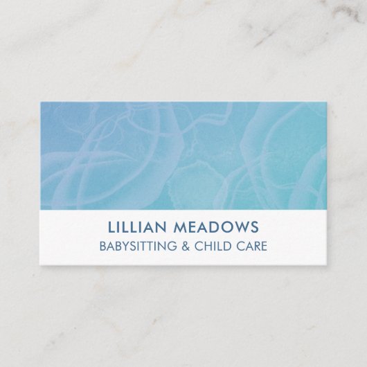 ベビーシッター子ども気に可愛いブルー 名刺 (正面)