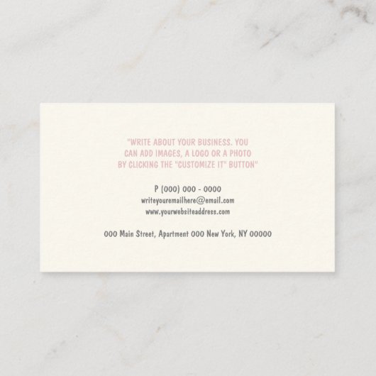 ベビーシッター子供部屋先生ロゴ 名刺 (裏面)