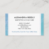 ベビーシッター子守コドモ保育可愛いブルー 名刺 (裏面)