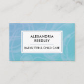ベビーシッター子守コドモ保育可愛いブルー 名刺 (正面)