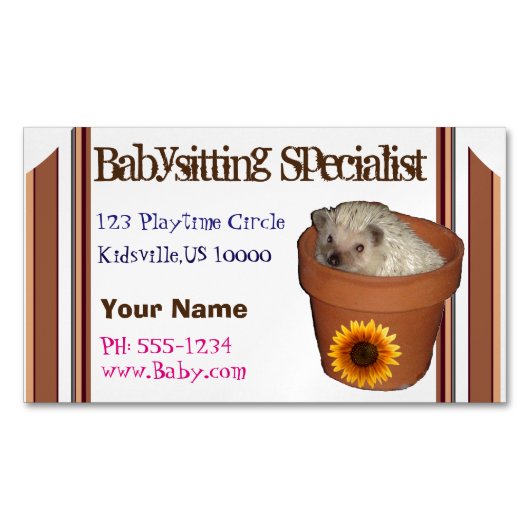ベビーシッター専門家 マグネット名刺 (正面)
