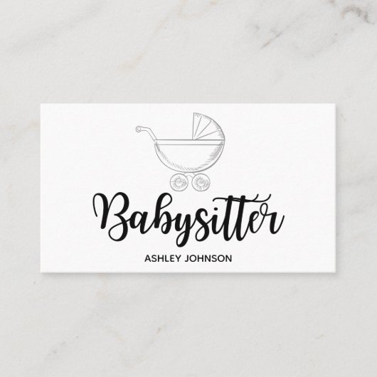 ベビーシッター書道美学モダンエレガント 名刺 (正面)