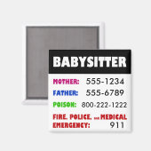 ベビーシッター緊急電話番号マグネット マグネット (正面/裏面)