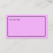 ベビーシッター連絡名刺 名刺 (裏面)