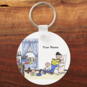 ベビーシッター2ボーイズセラミックオーナメント キーホルダー (正面)