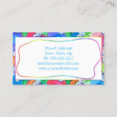 ベビーシッター&チャイ気にドカラフル・バタフライ・カード 名刺 (裏面)